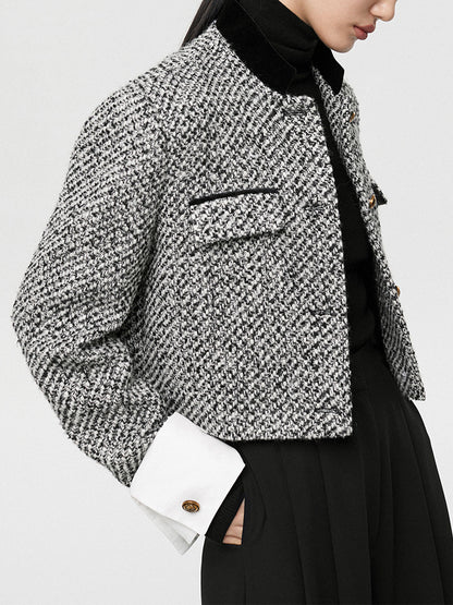 Blazer en Tweed pour Femme | Ajustement Régulier et Manches Longues