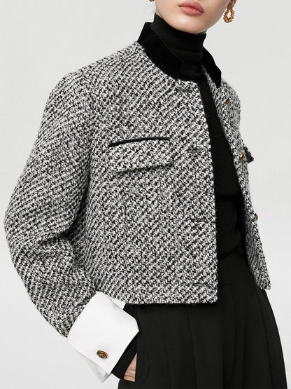 Blazer en Tweed pour Femme | Ajustement Régulier et Manches Longues
