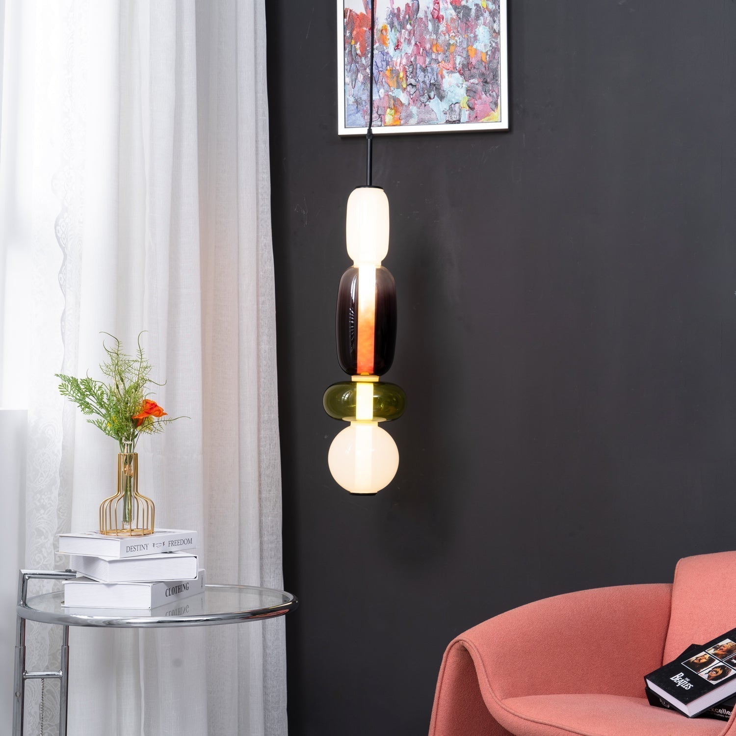 Pendentif en Verre Élégant | Brillance Transparente et Design Moderne