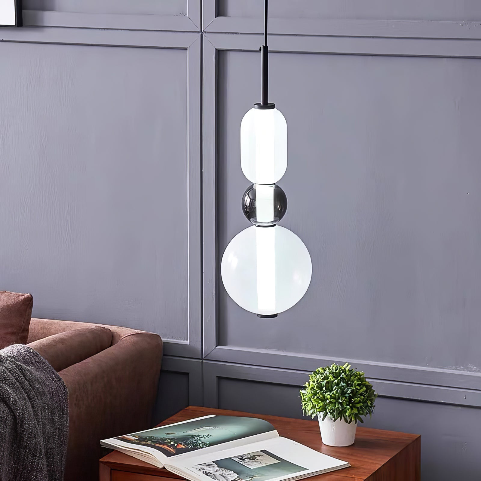 Pendentif en Verre Élégant | Brillance Transparente et Design Moderne