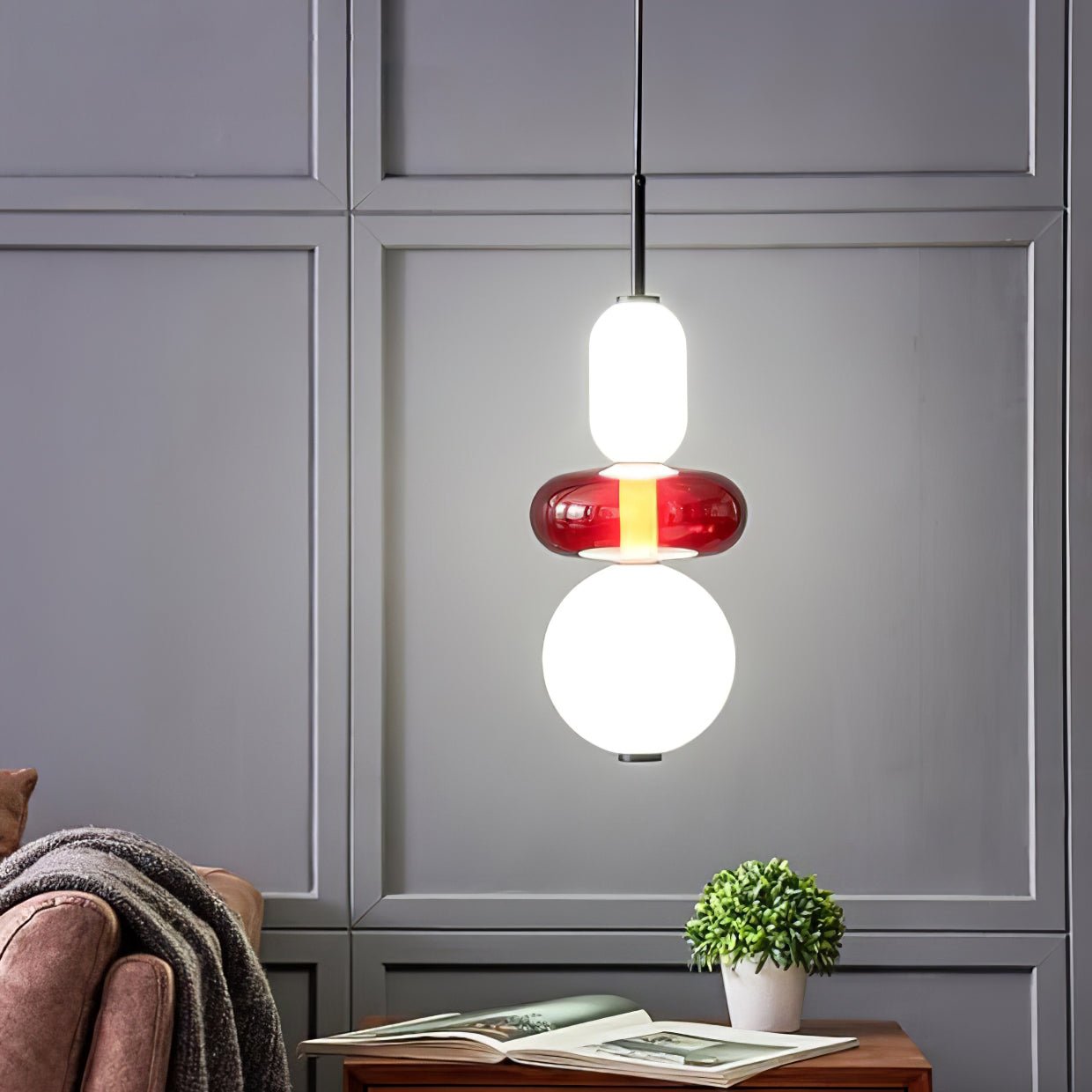 Pendentif en Verre Élégant | Brillance Transparente et Design Moderne