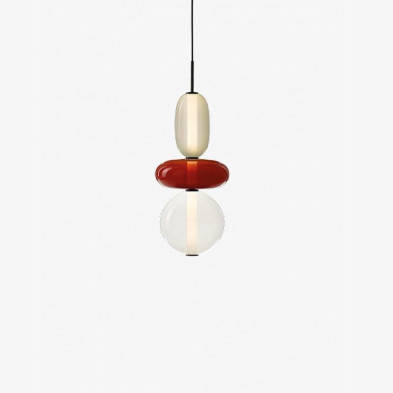 Suspension LED en Verre Coloré | Design Artistique et Hauteur Réglable