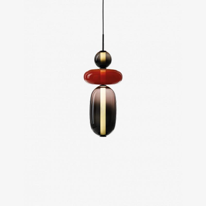 Suspension LED en Verre Coloré | Design Artistique et Hauteur Réglable
