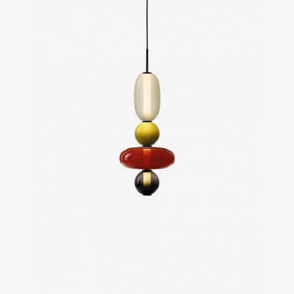 Suspension LED en Verre Coloré | Design Artistique et Hauteur Réglable