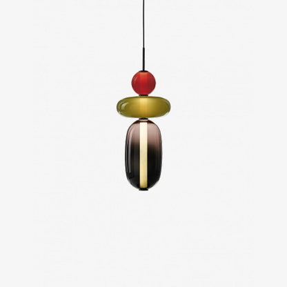 Suspension LED en Verre Coloré | Design Artistique et Hauteur Réglable