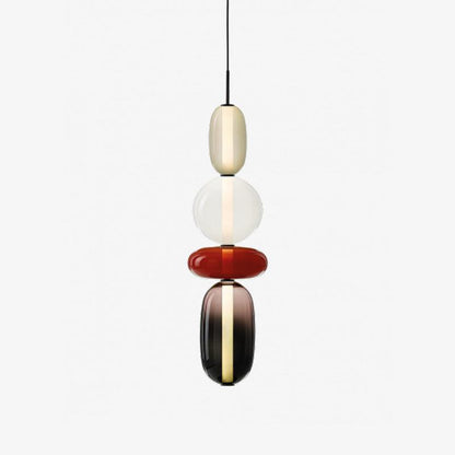 Suspension LED en Verre Coloré | Design Artistique et Hauteur Réglable