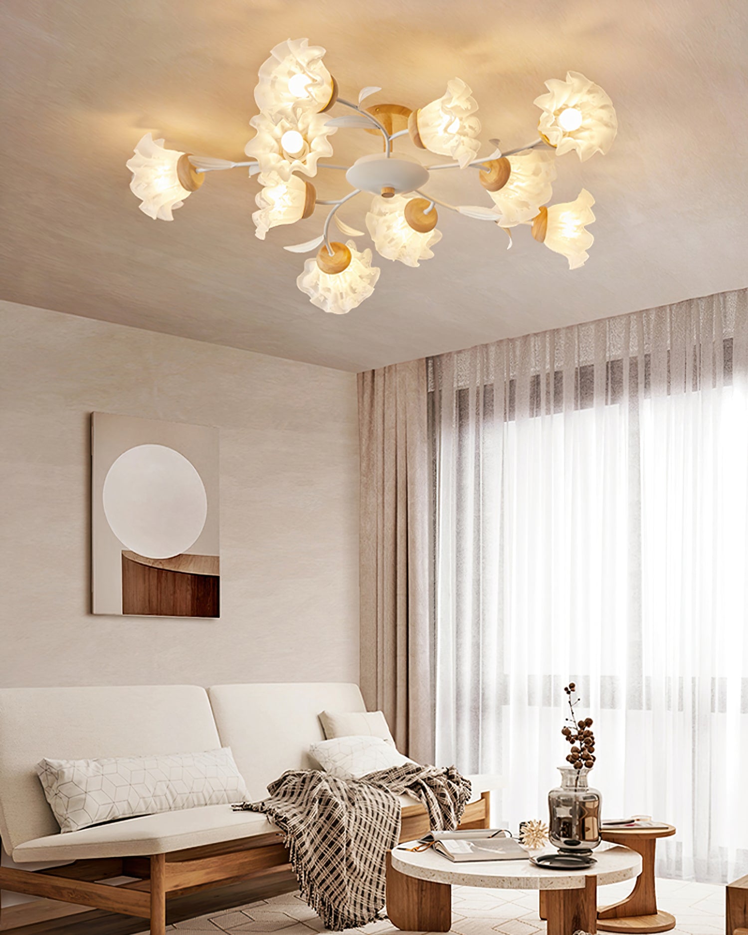Lampe Plafonnier Floral Élégante | Design Moderne et Naturel pour Intérieur