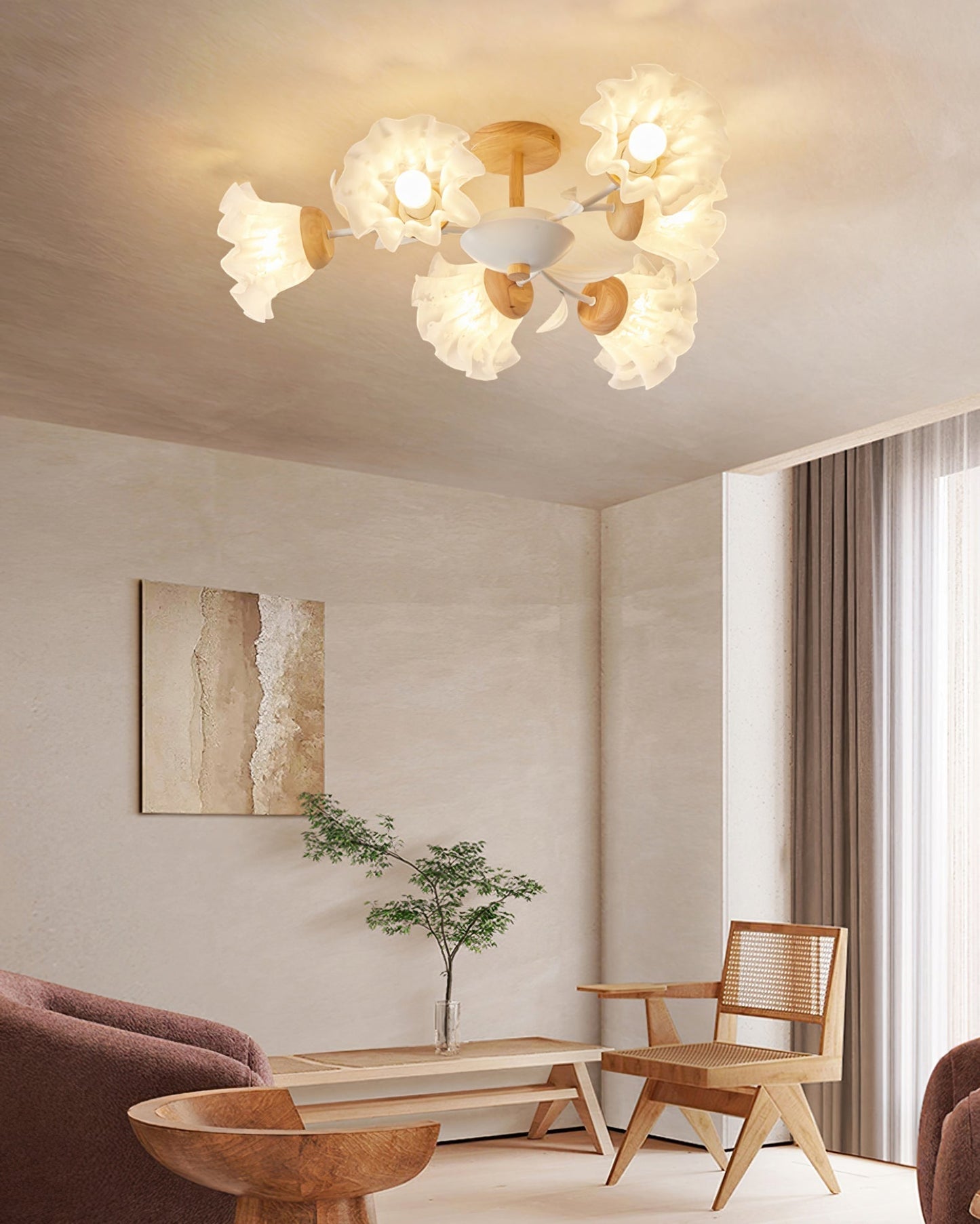 Lampe Plafonnier Floral Élégante | Design Moderne et Naturel pour Intérieur