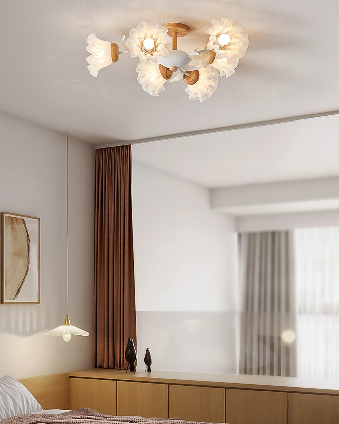 Lampe Plafonnier Floral Élégante | Design Moderne et Naturel pour Intérieur