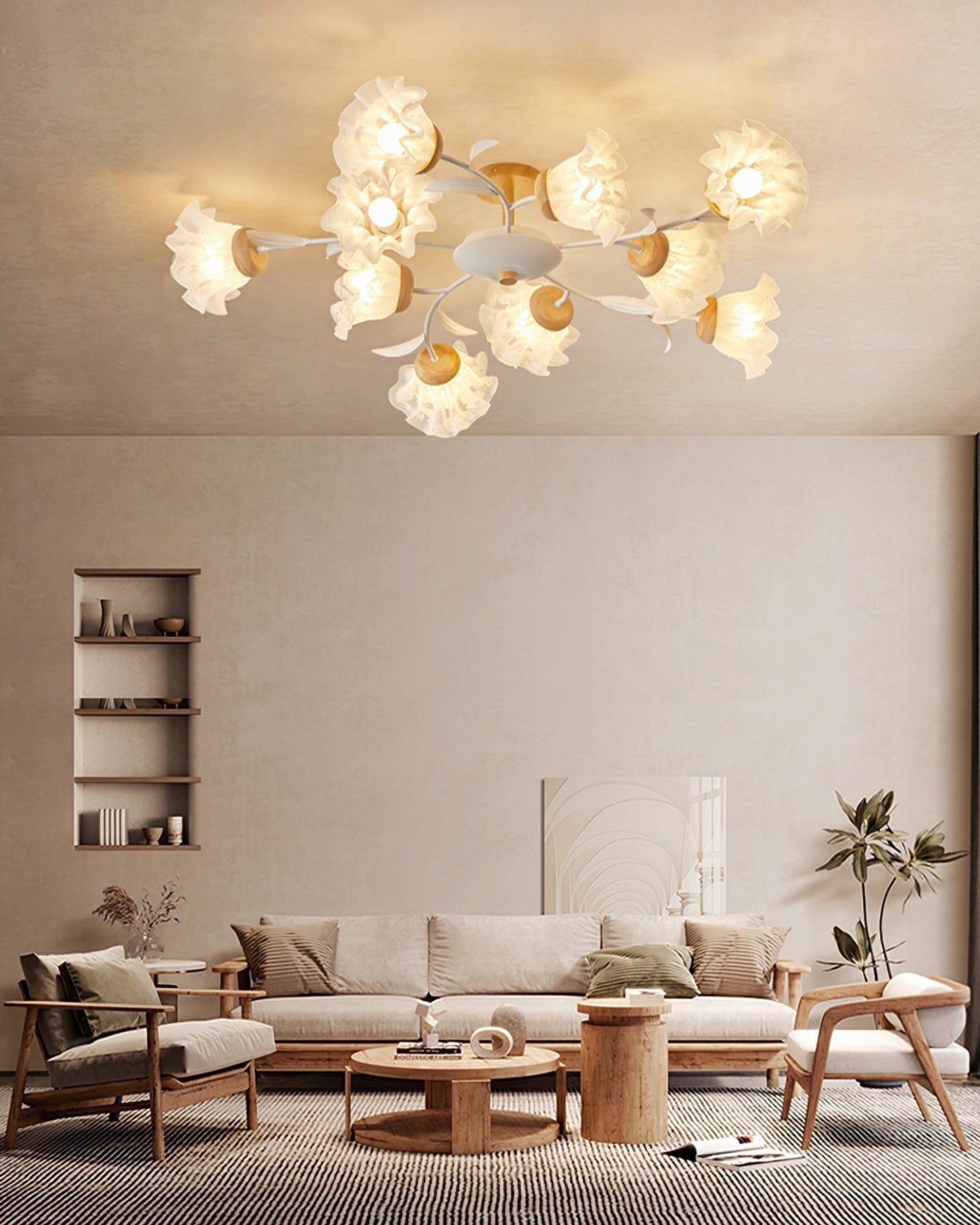 Lampe Plafonnier Floral Élégante | Design Moderne et Naturel pour Intérieur