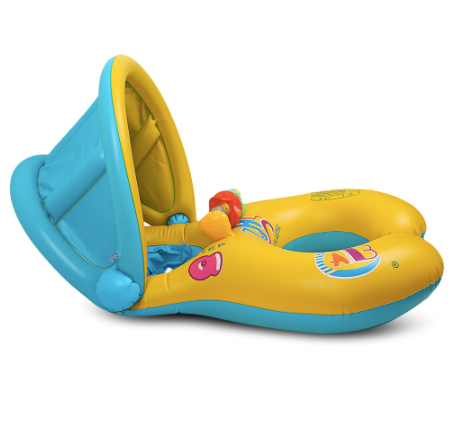 BOUÉE DUO - PARENT ENFANT - OMBRELLE ANTI UV + JOUET INTÉGRÉ