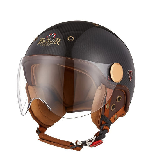 Casque de Moto en Fibre de Carbone | Léger et Confortable avec Certification CE