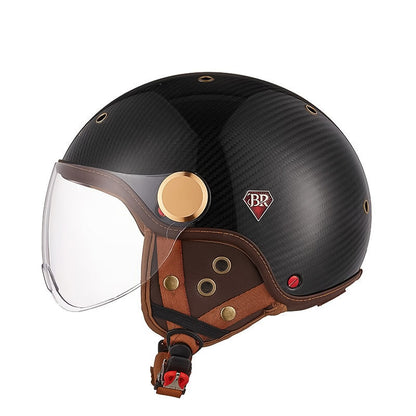 Casque de Moto en Fibre de Carbone | Léger et Confortable avec Certification CE