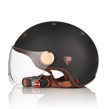 Casque de Moto en Fibre de Carbone | Léger et Confortable avec Certification CE