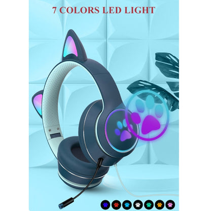 Casque Bluetooth Pliable avec Oreilles LED | 7 Modes de Lumière et Micro Rotatif