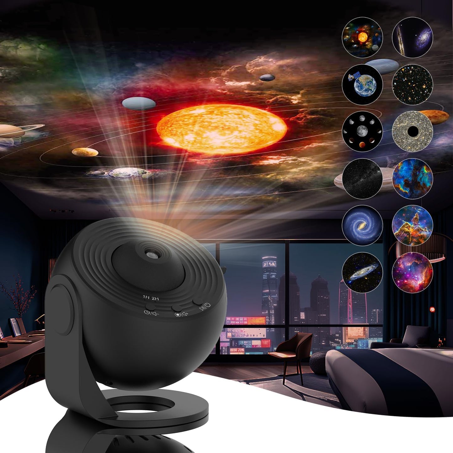 Projecteur Planétarium HD 360° | 12 Effets Étoilés et Silencieux