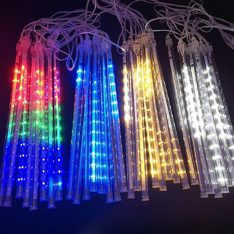 Lumières LED Pluie de Météores | Éclat Magique pour Décor Extérieur