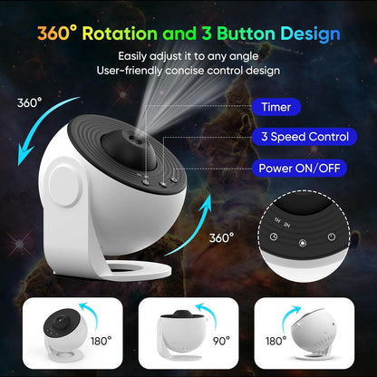 Projecteur d'étoiles 360° | Ambiance Relaxante et Inspirante