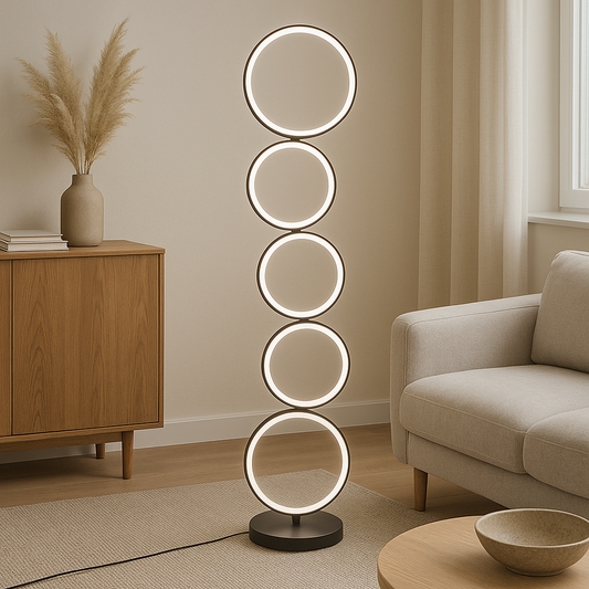 Lampe de Sol Circulaire LED | Design Contemporain et Élégance Sculpturale