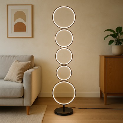 Lampe de Sol Circulaire LED | Design Contemporain et Élégance Sculpturale
