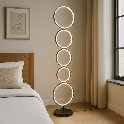 Lampe de Sol Circulaire LED | Design Contemporain et Élégance Sculpturale
