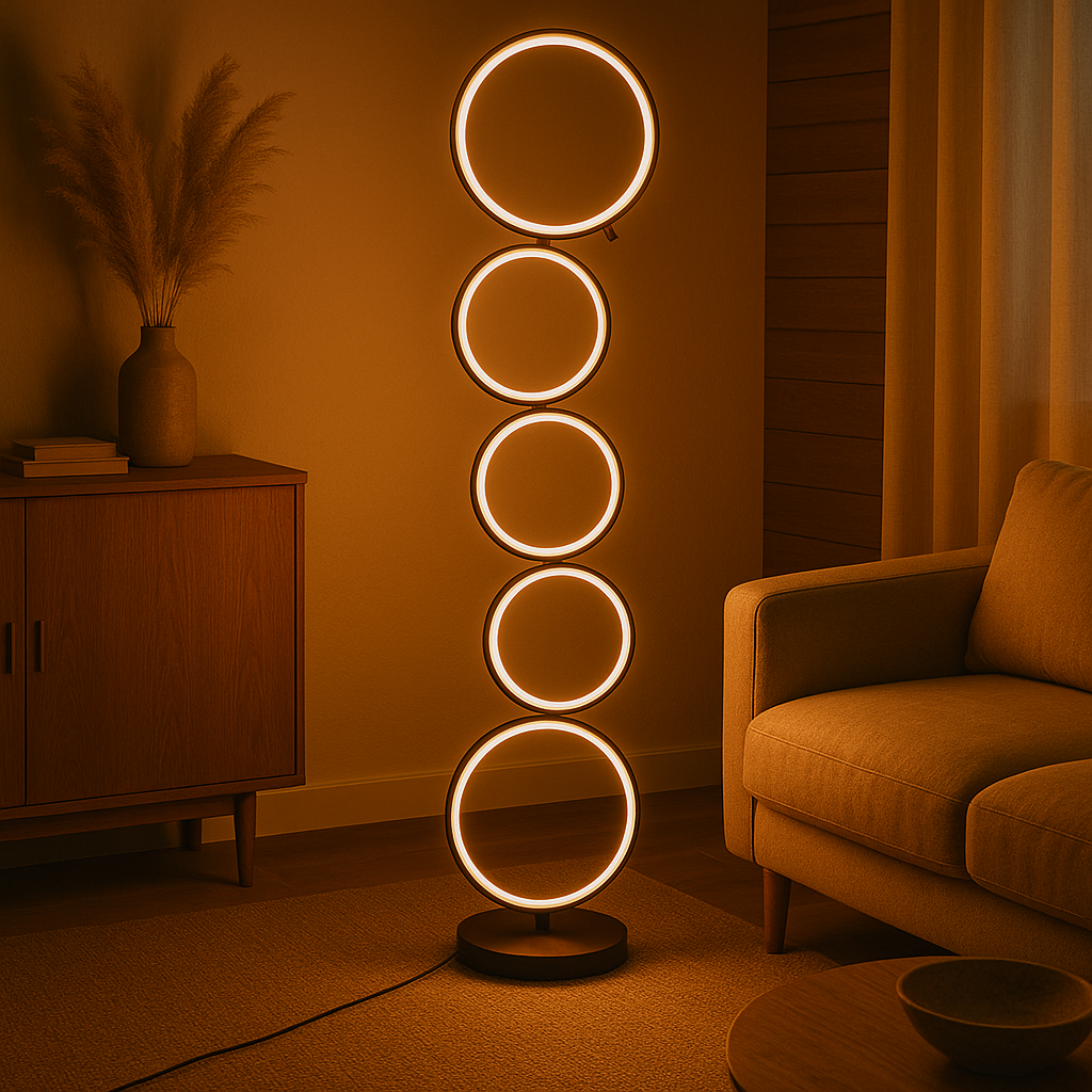 Lampe de Sol Circulaire LED | Design Contemporain et Élégance Sculpturale