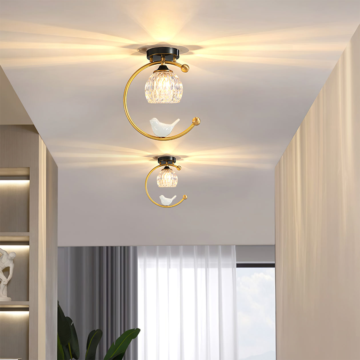 Plafonnier en Céramique et Cuivre | Élégance Naturelle pour Votre Intérieur