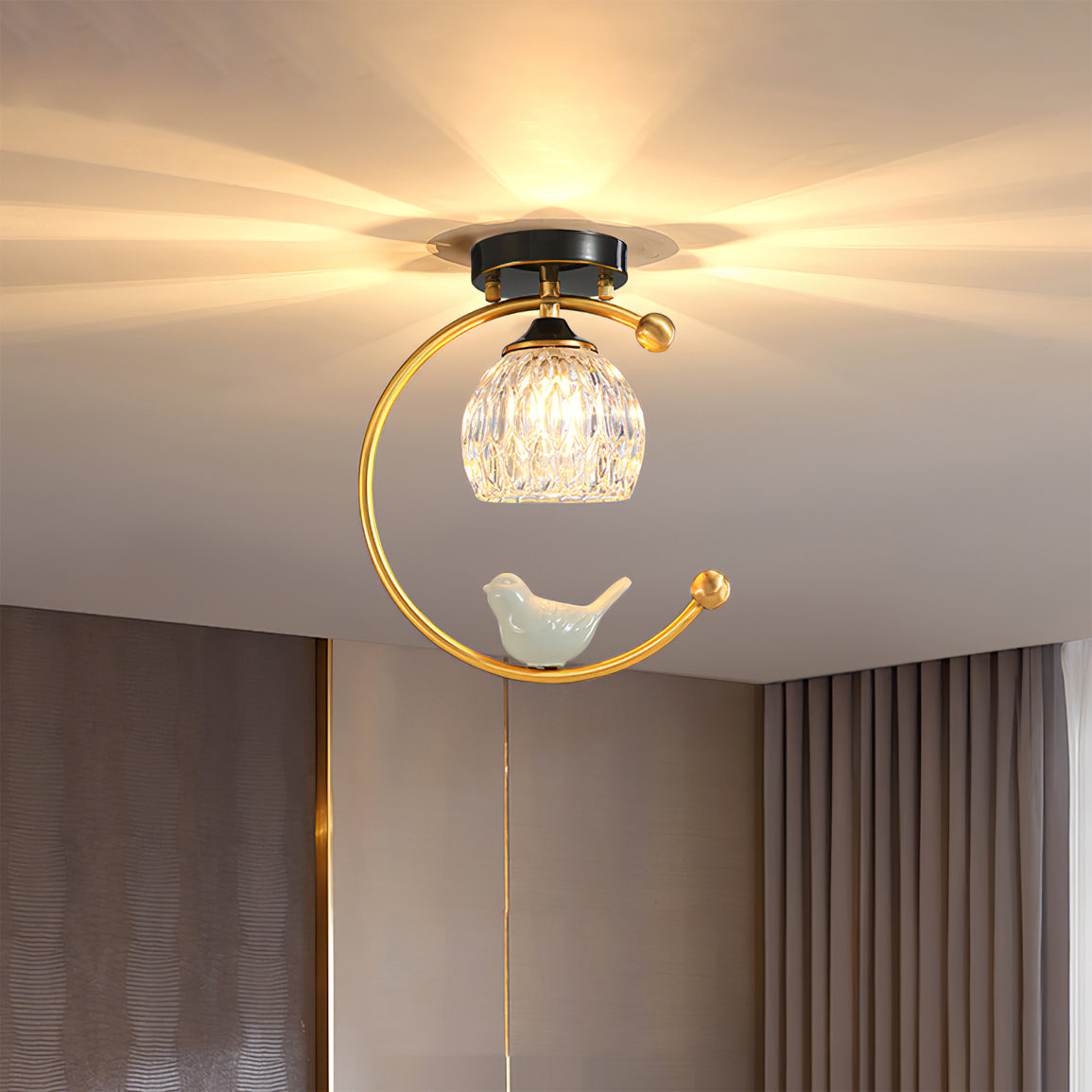 Plafonnier en Céramique et Cuivre | Élégance Naturelle pour Votre Intérieur