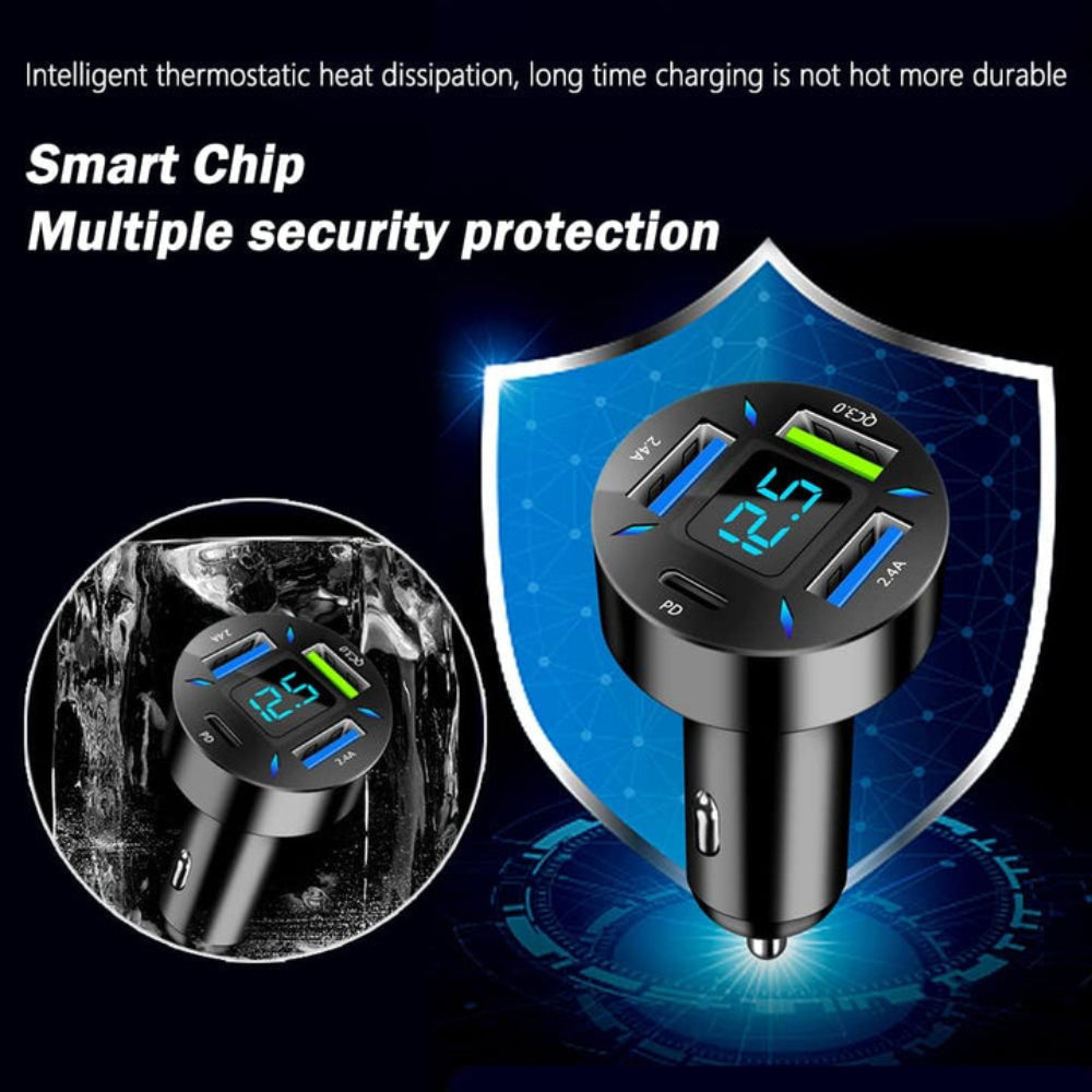 Chargeur de Voiture USB Rapide | Puissance 66W et Ports Doubles