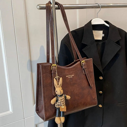 Sac fourre-tout en Cuir PU | Pendentif Lapin et Intérieur Spacieux