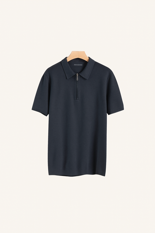 Polo Zip-Up Ventilé pour Hommes | Confort Léger et Élégance Décontractée
