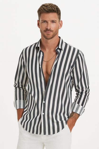 Chemise Slim Rayée pour Homme | Style Élégant et Confort Optimal
