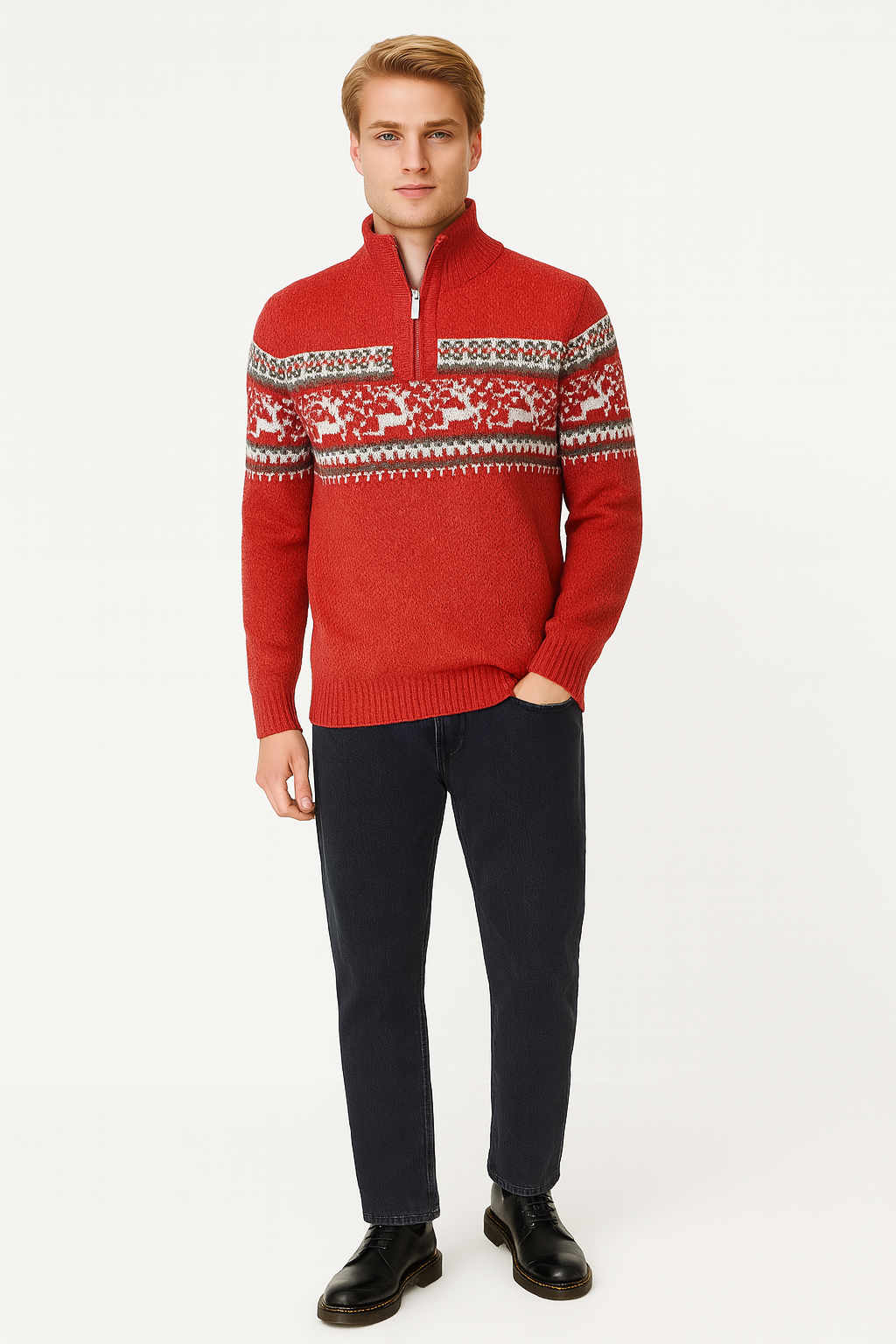 Pull Tricoté Festif Renne | Confort Douillet pour les Fêtes