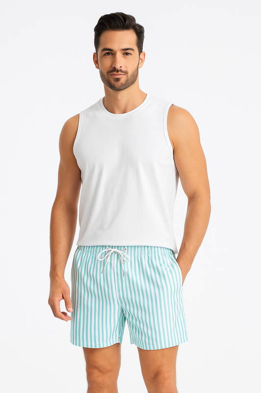 Shorts de Sport à Rayures | Tissu à Séchage Rapide et Taille Élastique