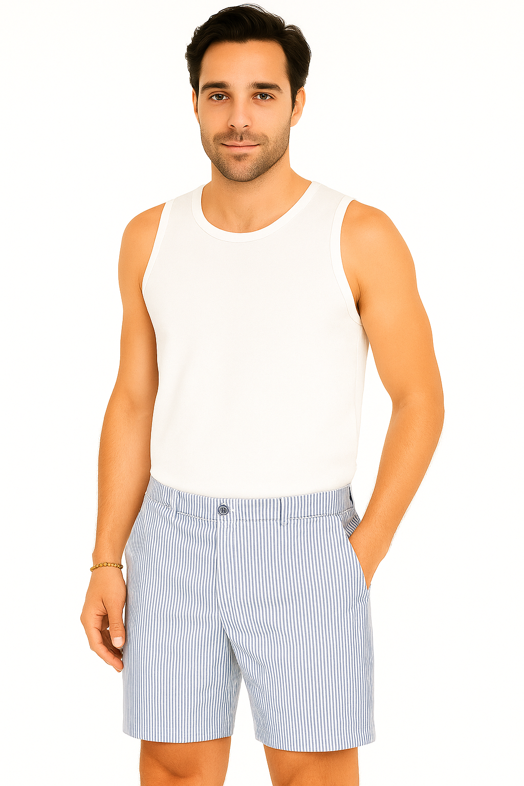 Short d'été à Rayures Décontracté | Confort et Style pour Jours Chauds