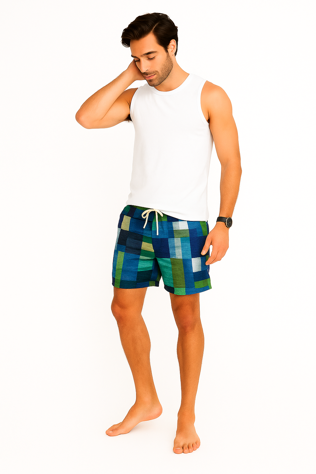Shorts de Sport Rétro à Imprimé Hawaïen | Confort et Style Tropical pour l'Été