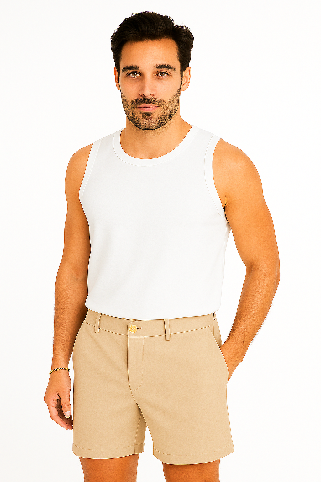 Shorts Décontractés à Jambe Droite | Taille Semi-Élastique et Confortable