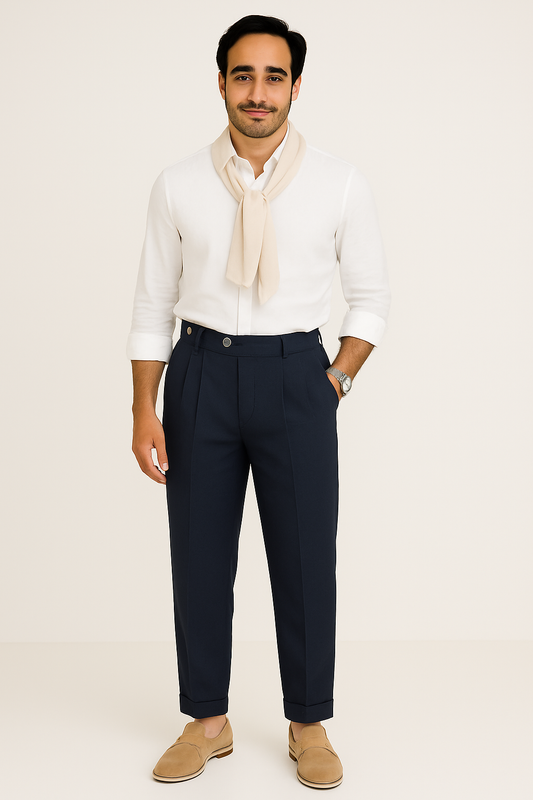 Pantalon Droit Sur Mesure pour Hommes | Élégance Rétro et Confort Quotidien
