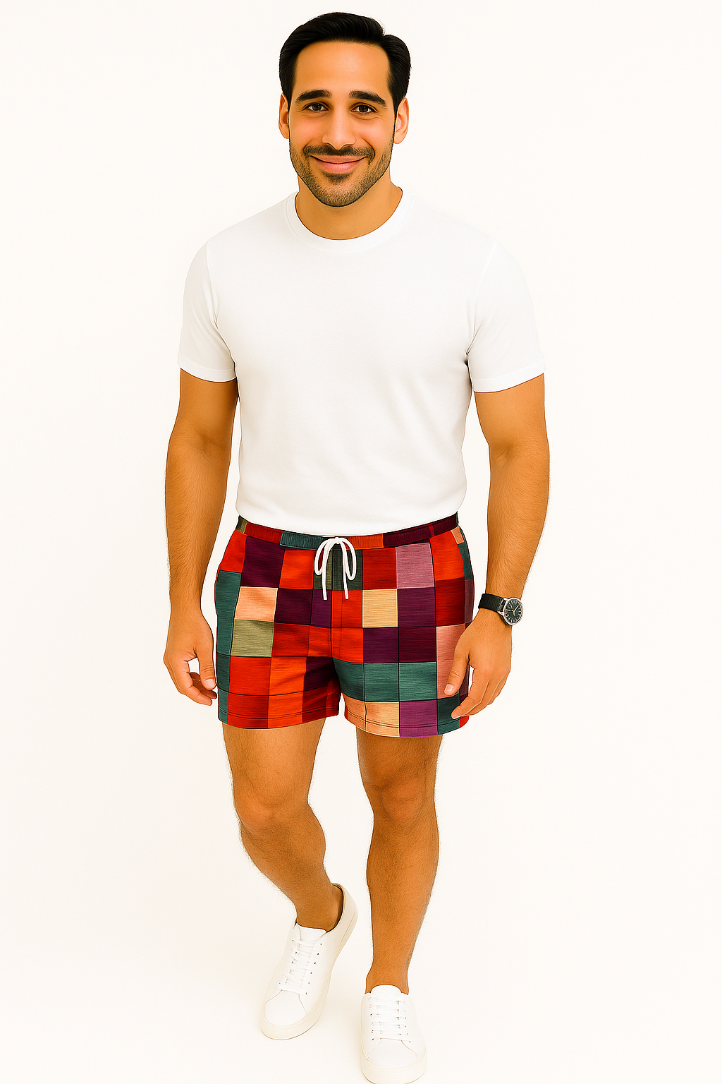 Shorts d'été pour Hommes | Imprimé Géométrique Tendance et Confortable