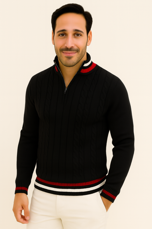 Pull Zippé Mi-Haut pour Hommes | Style Contemporain et Confort Doux