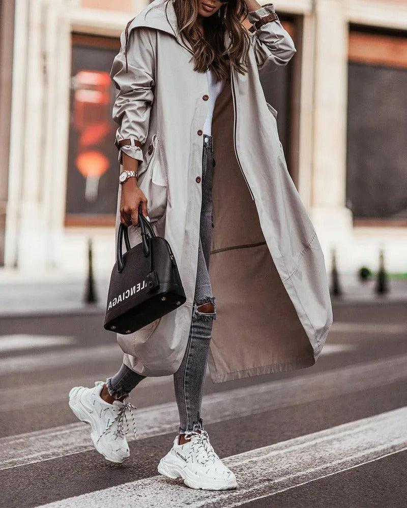 Manteau Imperméable Long pour Femmes | Chic et Léger pour le Printemps