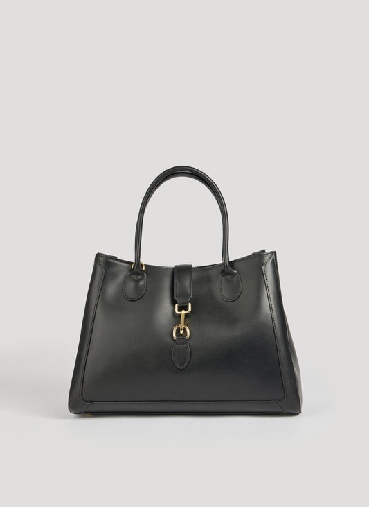 Sac à Main en Cuir Noir | Élégant Tote pour Bureau et Quotidien