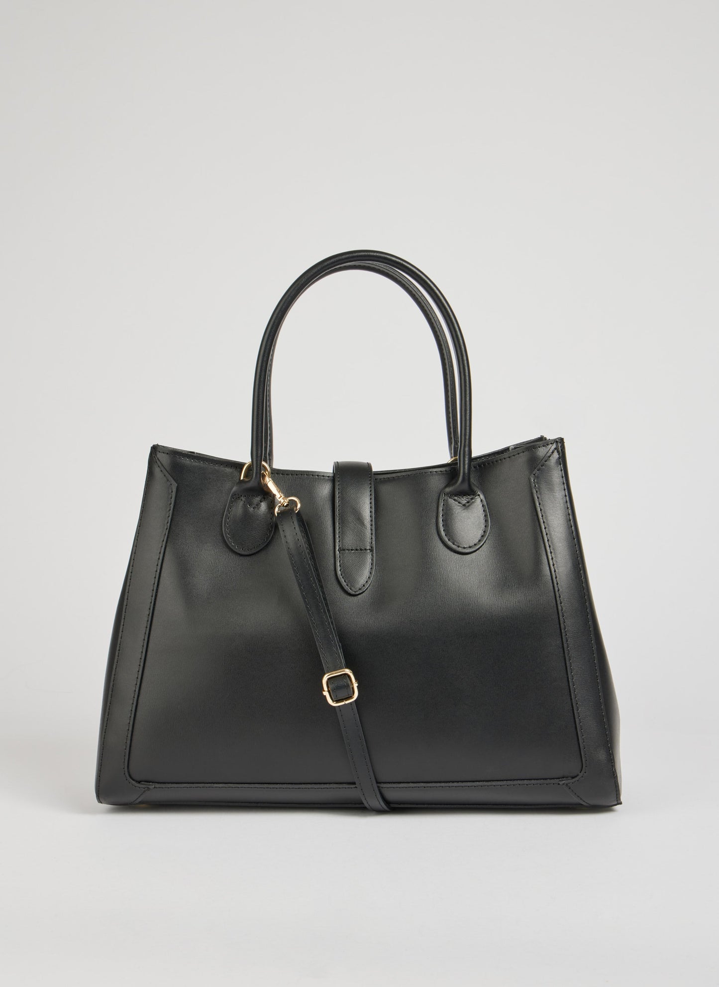 Sac à Main en Cuir Noir | Élégant Tote pour Bureau et Quotidien
