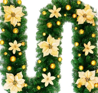 Guirlande de Noël en Rotin | Éclairage LED Chaud et Élégant