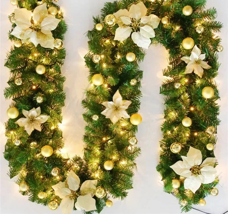 Guirlande de Noël en Rotin | Éclairage LED Chaud et Élégant