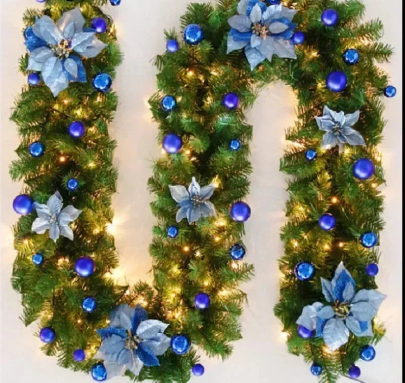 Guirlande de Noël en Rotin | Éclairage LED Chaud et Élégant