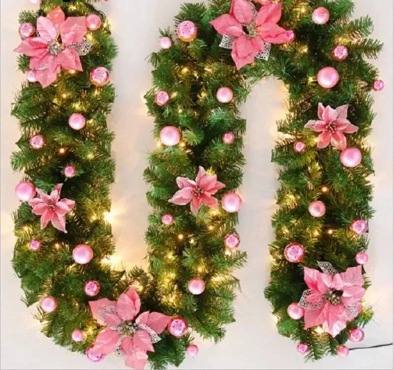 Guirlande de Noël en Rotin | Éclairage LED Chaud et Élégant