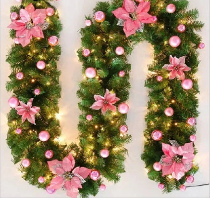 Guirlande de Noël en Rotin | Éclairage LED Chaud et Élégant