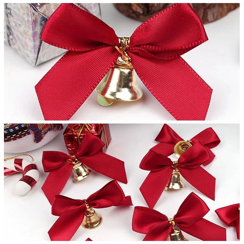 Nœuds de Noël Élégants avec Cloches | Décoration Festive et Polyvalente