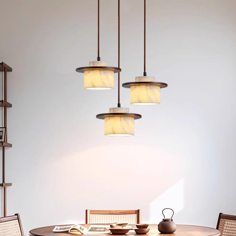 Lampe Suspendue en Marbre Alabastre | Élégance Contemporaine et Chaleur Ambiante